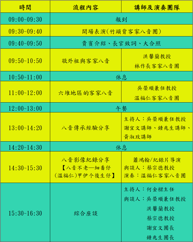 114年5月18日客家八音運用工作坊流程表