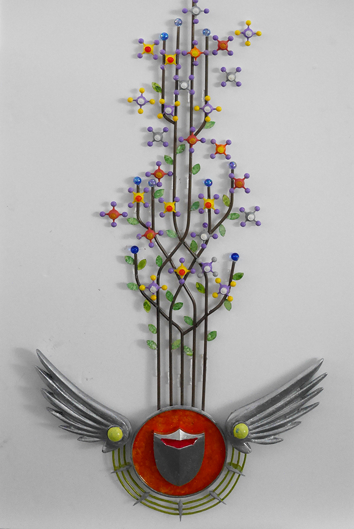 藝術展覽品 (牆壁上有鳥跟樹的概念)